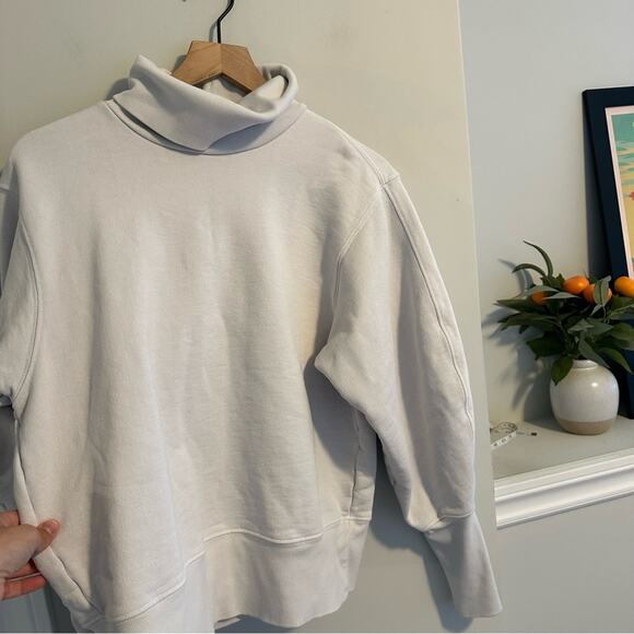 AGOLDE Blue Gray Neutral Cotton Ribbed Turtleneck Sweatshirt Medium - Picture 13 of 16